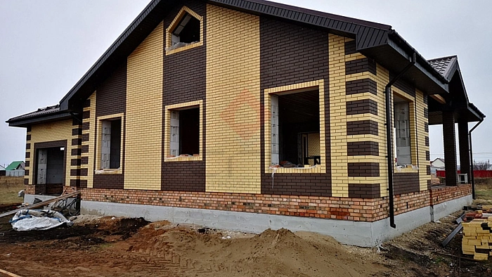 Дом из газобетонных блоков с кирпичной облицовкой п. Кинель-Черкассы