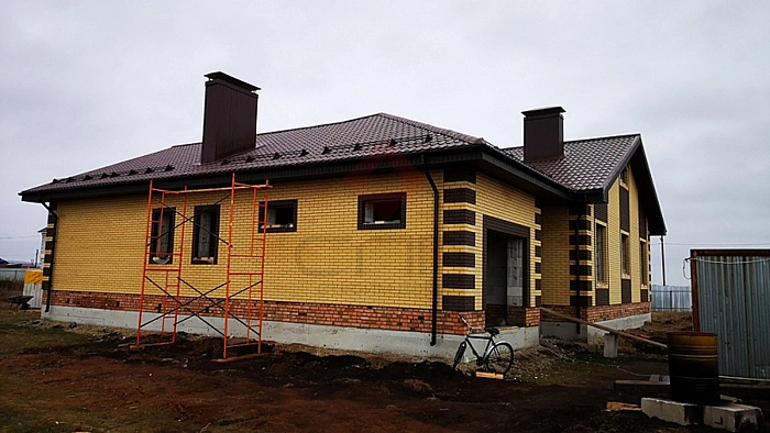 Дом из газобетонных блоков с кирпичной облицовкой п. Кинель-Черкассы