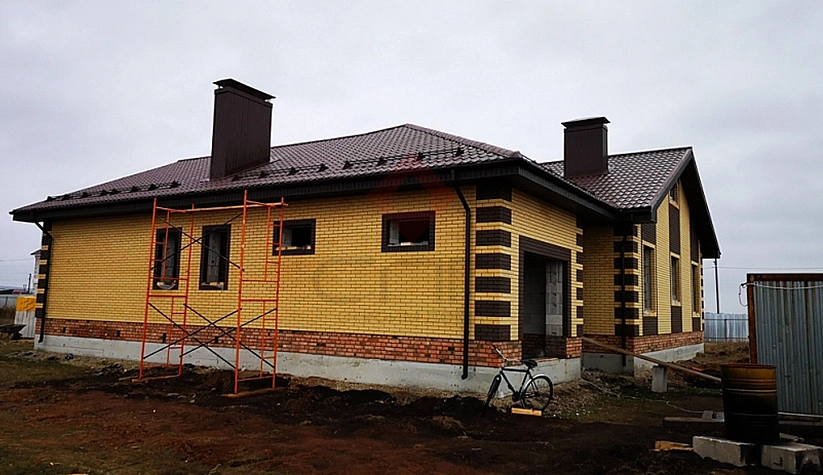 Дом из газобетонных блоков с кирпичной облицовкой п. Кинель-Черкассы